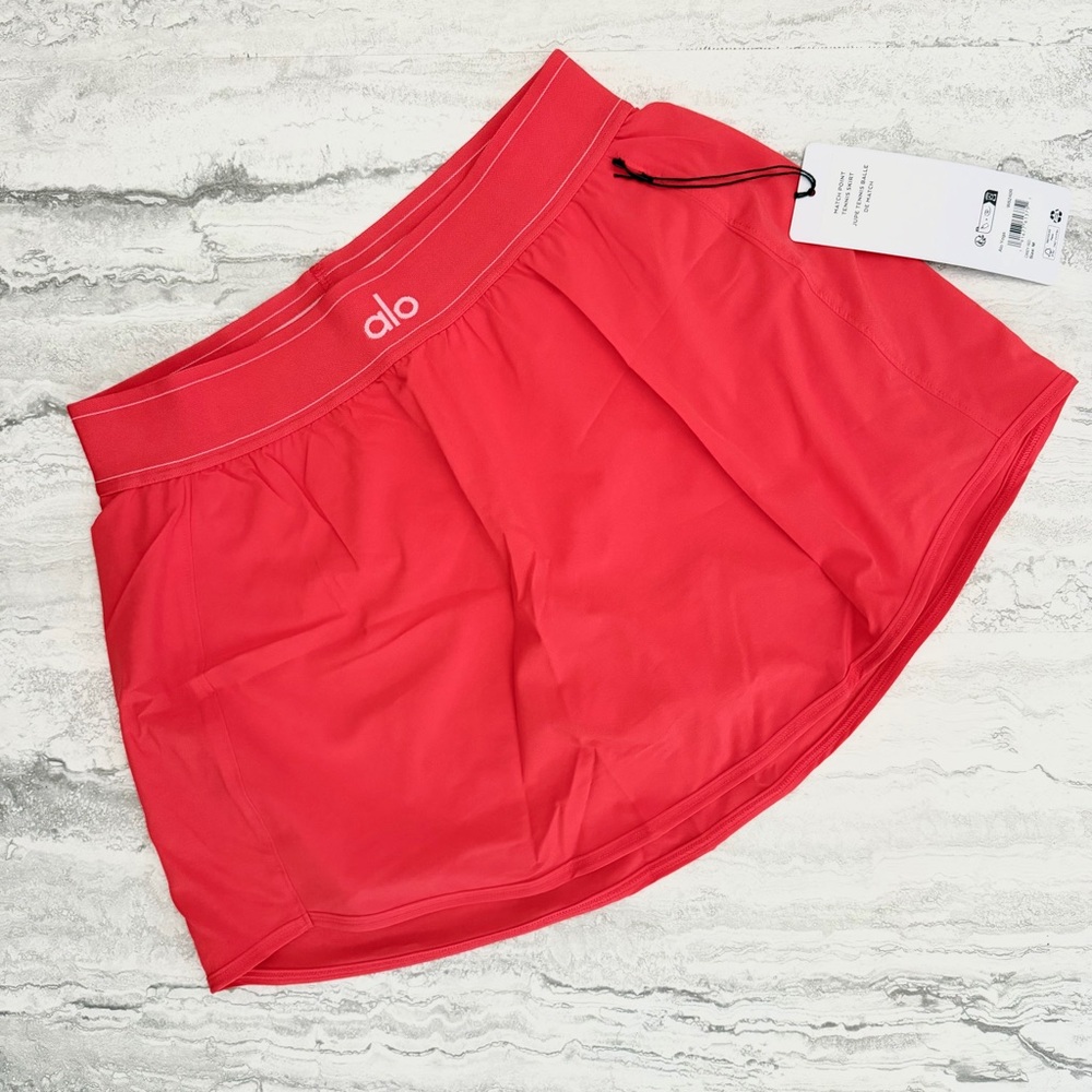♥️ALO♥️ CANDY RED Match Point Tennis Skirt - Picture 4 of 7